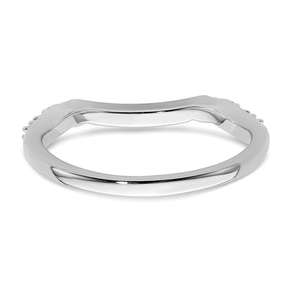 14K Weißgold Ring mit Konturschliff und echten Diamanten