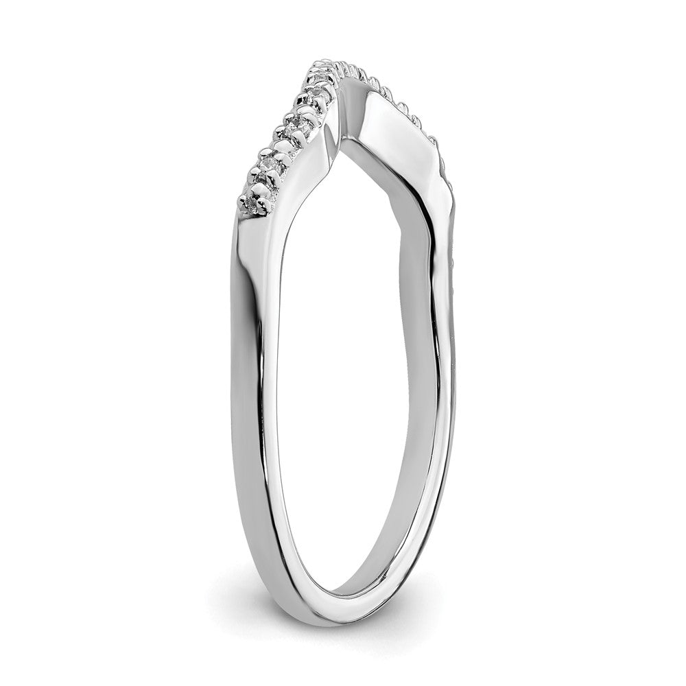 14K Weißgold Ring mit Konturschliff und echten Diamanten