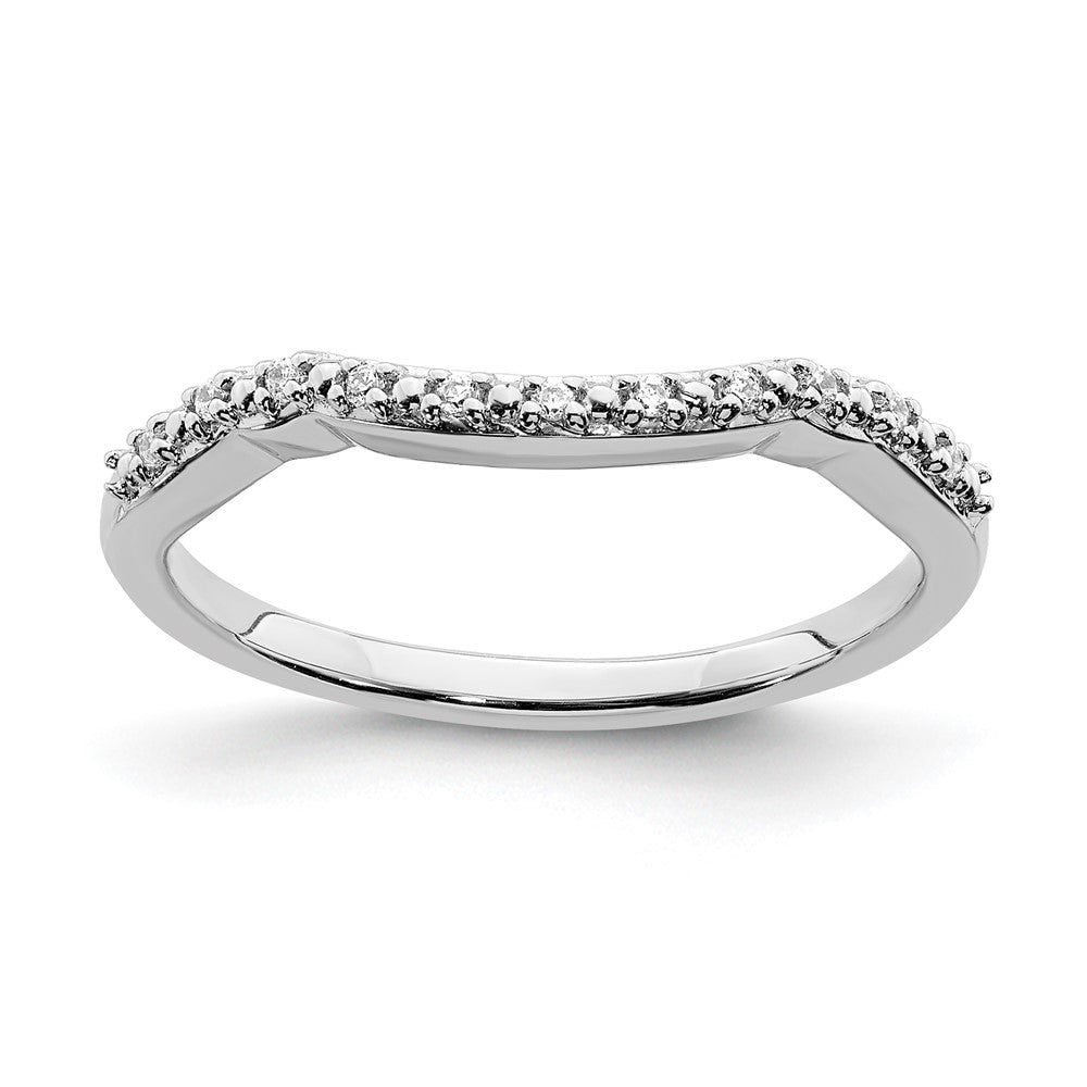 14K Weißgold Ring mit Konturschliff und echten Diamanten