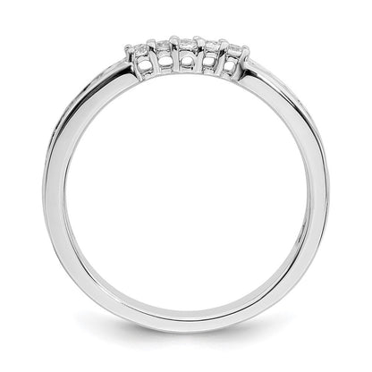 14K Weißgold Ring mit Diamanten, konturiert