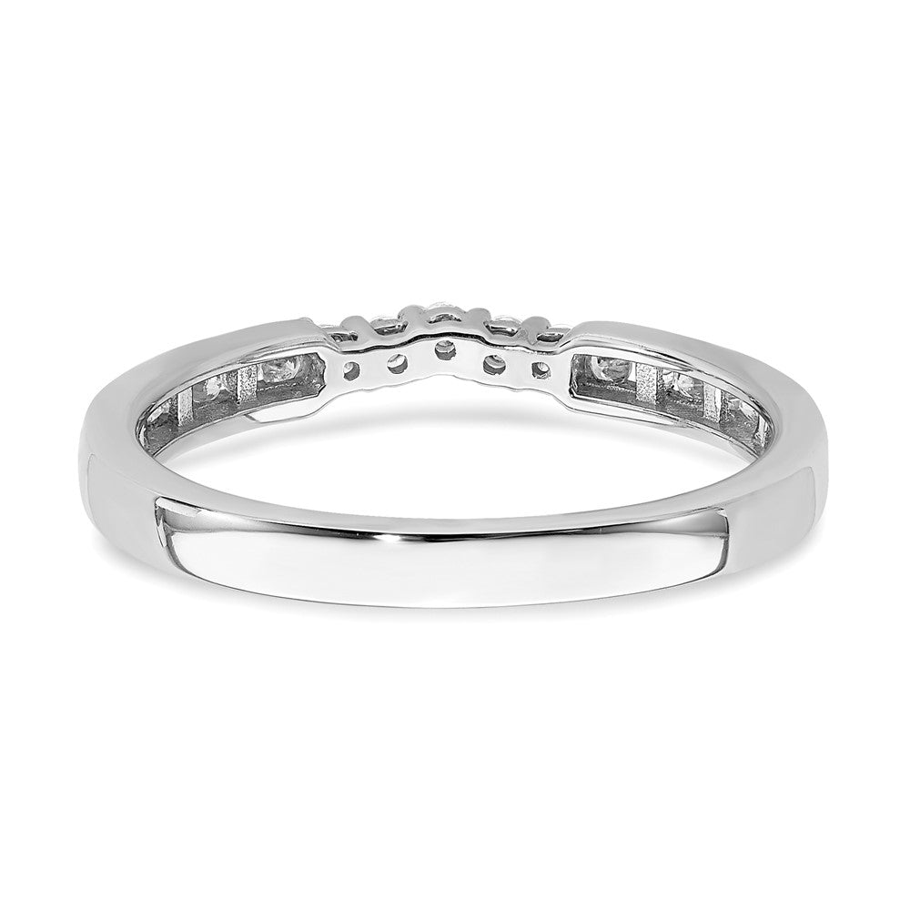14K Weißgold Ring mit Diamanten, konturiert