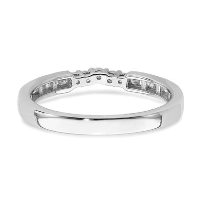 14K Weißgold Ring mit Diamanten, konturiert