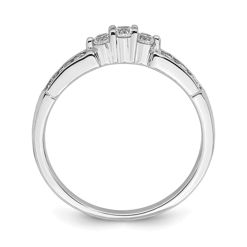14K Weißgold Ring mit echten Diamanten
