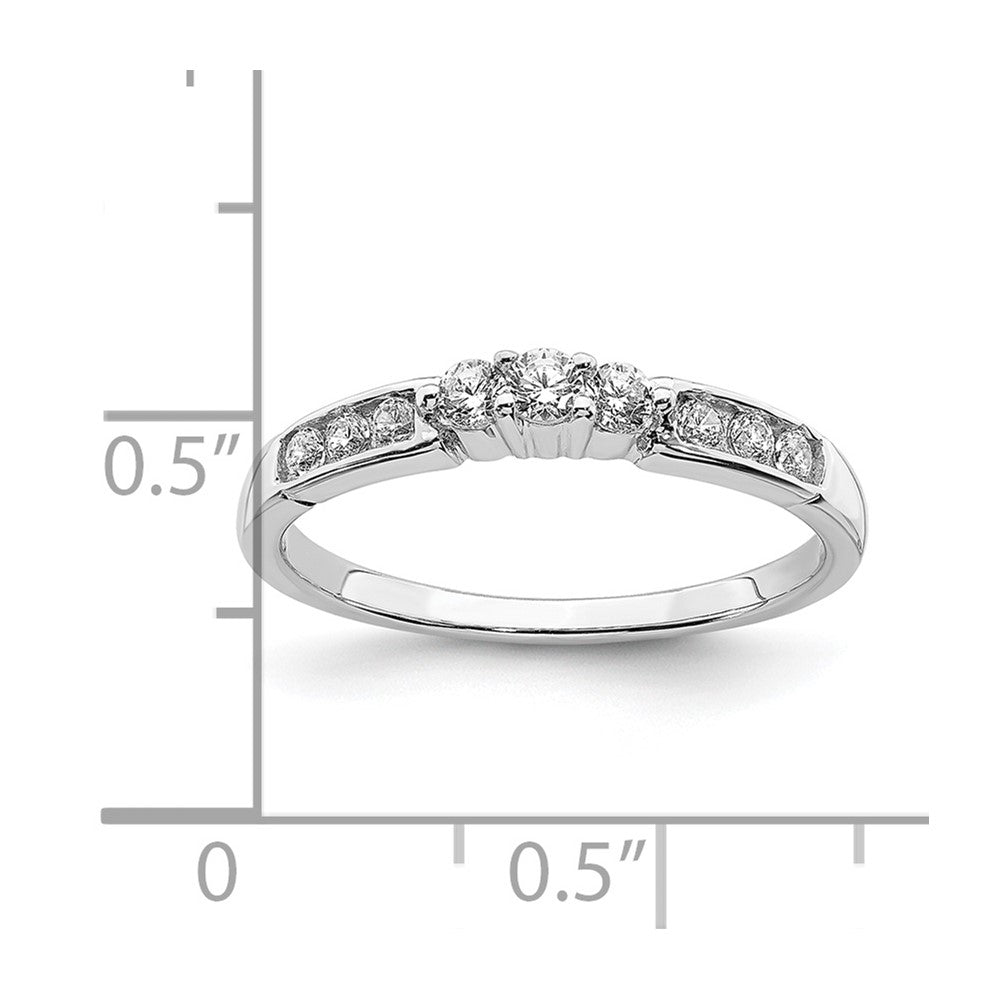 14K Weißgold Ring mit echten Diamanten