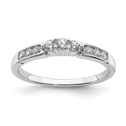 14K Weißgold Ring mit echten Diamanten