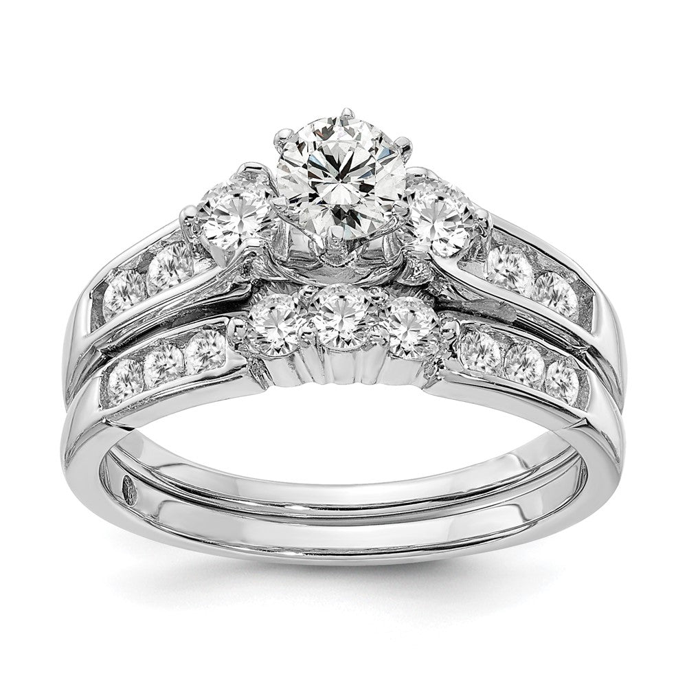 14K Weißgold Verlobungsring mit 0,625 ct. im Labor gezüchteten Diamanten, rund, VS/SI+ G+