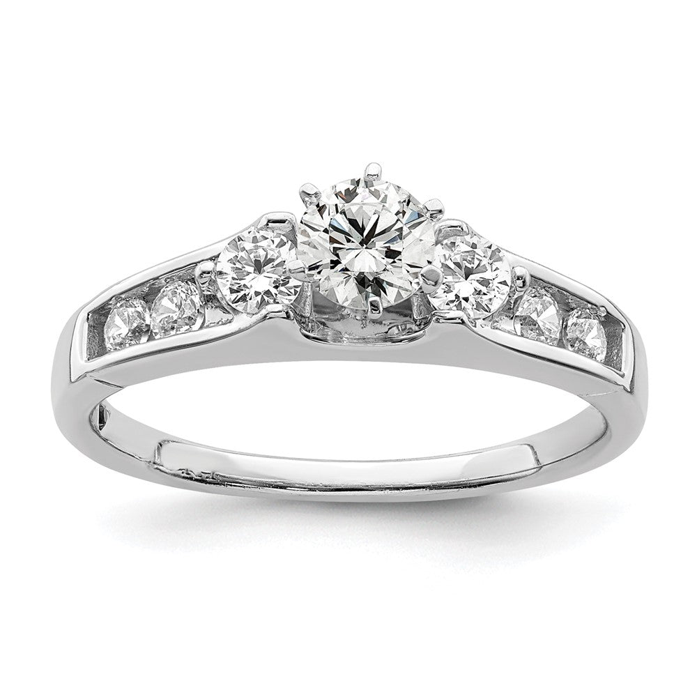 14K Weißgold Verlobungsring mit 0,625 ct. labor­gezüchteten Diamanten, Rundschliff, VS/SI+ G+