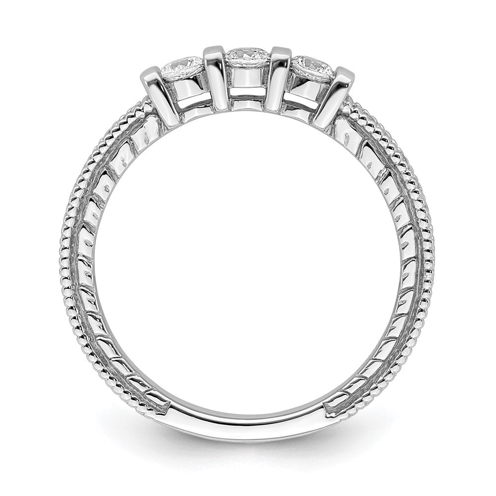 14K Weißgold Ring mit echten Diamanten