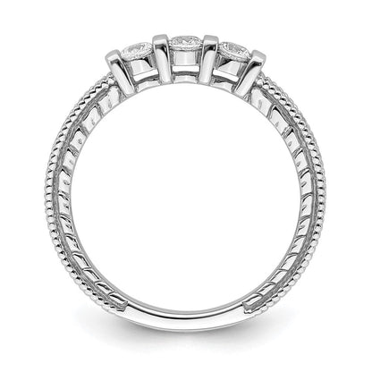 14K Weißgold Ring mit echten Diamanten