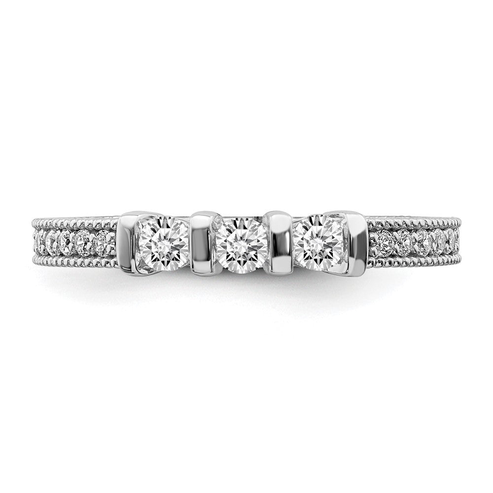 14K Weißgold Ring mit echten Diamanten