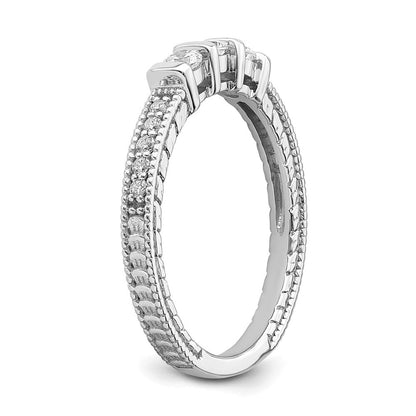 14K Weißgold Ring mit echten Diamanten