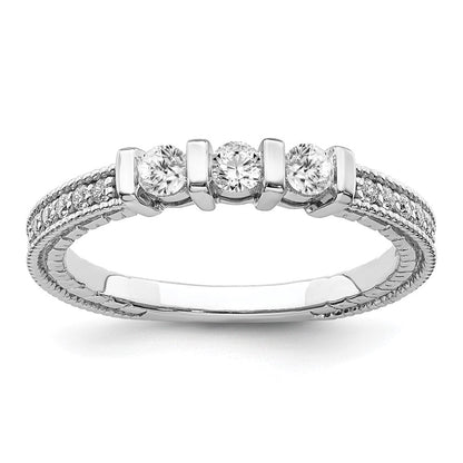 14K Weißgold Ring mit echten Diamanten