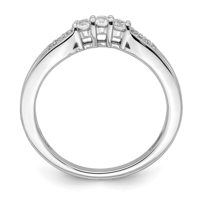 14K Weißgold Ring mit echten Diamanten