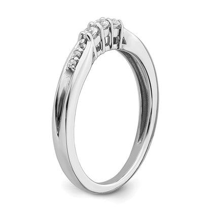14K Weißgold Ring mit echten Diamanten