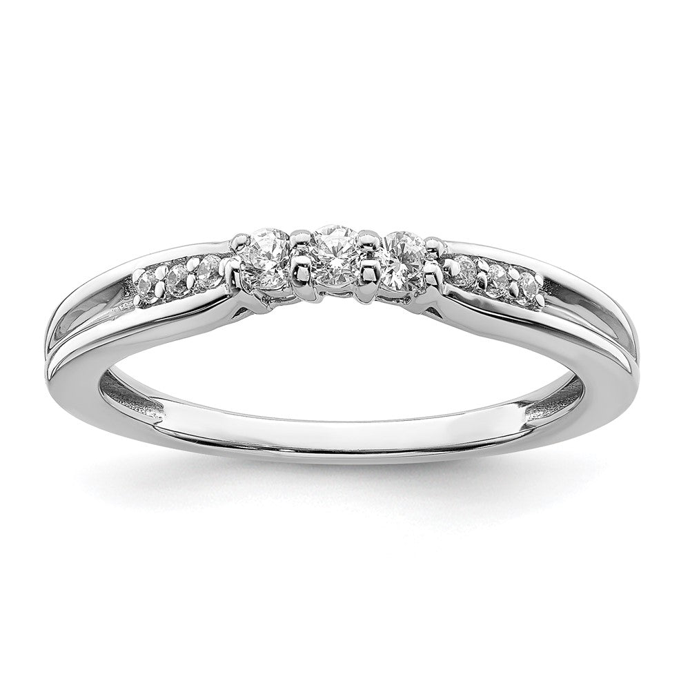 14K Weißgold Ring mit echten Diamanten