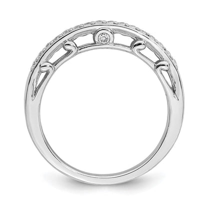14K Weißgold Ring mit echten Diamanten
