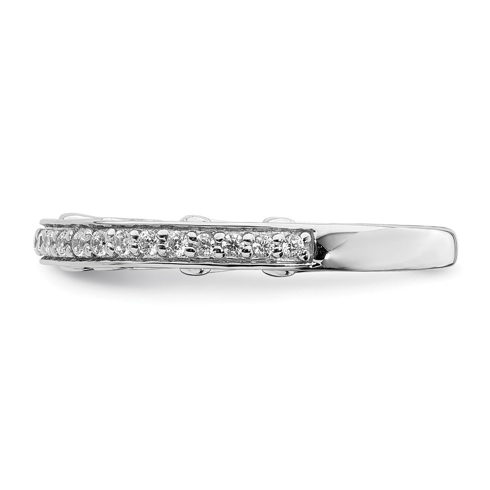 14K Weißgold Ring mit echten Diamanten