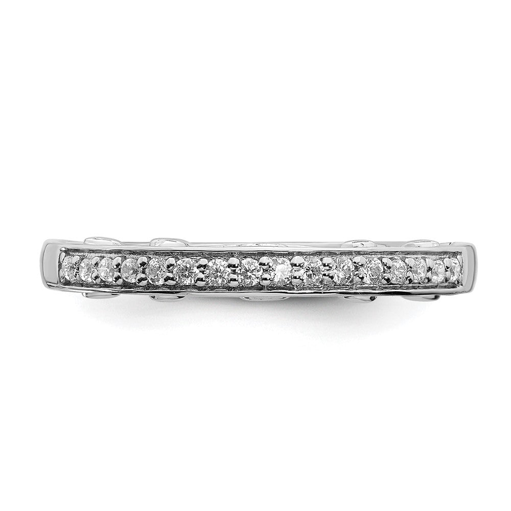 14K Weißgold Ring mit echten Diamanten