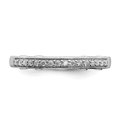 14K Weißgold Ring mit echten Diamanten
