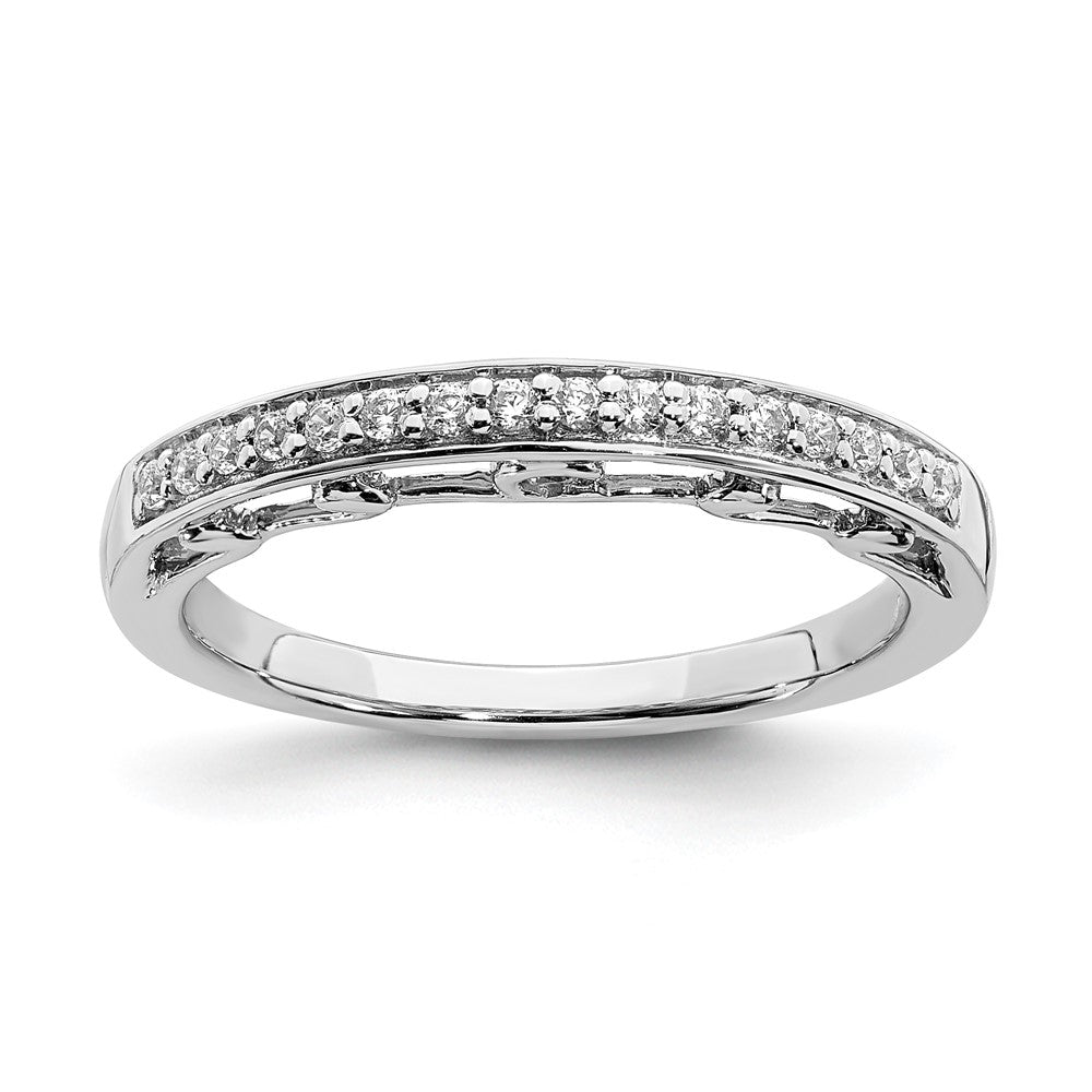 14K Weißgold Ring mit echten Diamanten