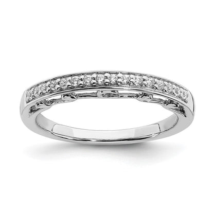 14K Weißgold Ring mit echten Diamanten