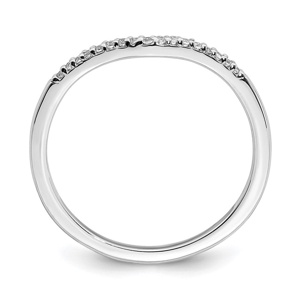 14K Weißgold Ring mit Diamanten in Konturform