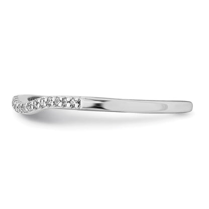 14K Weißgold Ring mit Diamanten in Konturform