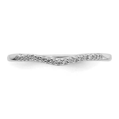 14K Weißgold Ring mit Diamanten in Konturform