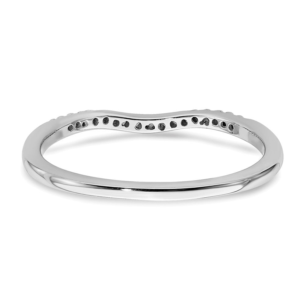 14K Weißgold Ring mit Diamanten in Konturform