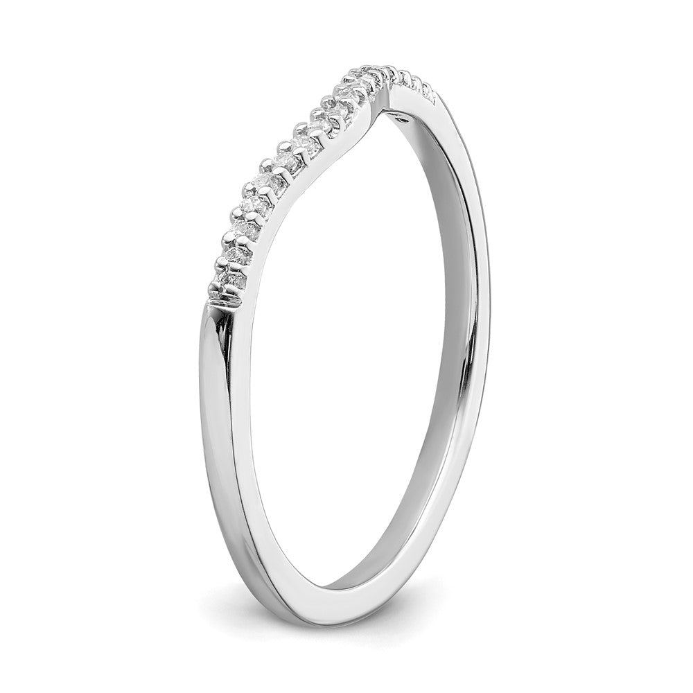 14K Weißgold Ring mit Diamanten in Konturform