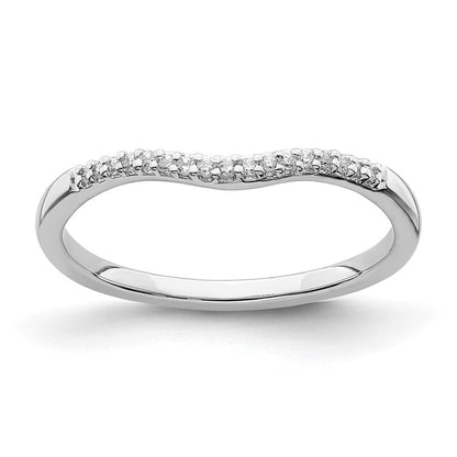 14K Weißgold Ring mit Diamanten in Konturform