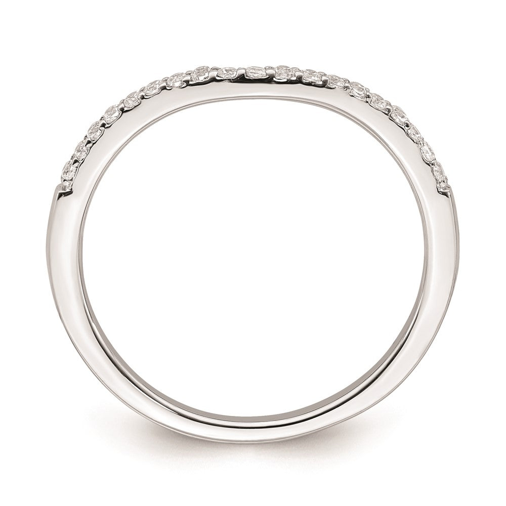 14K Weißgold Ring mit konturiertem echtem Diamant