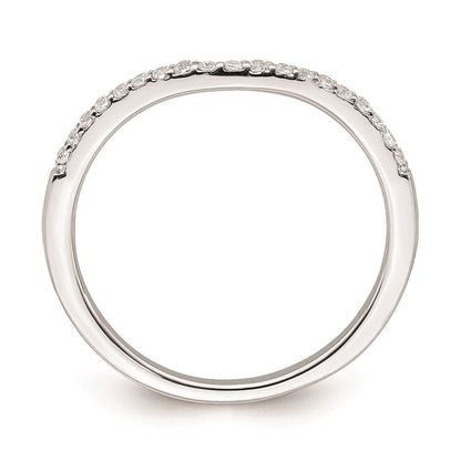 14K Weißgold Ring mit konturiertem echtem Diamant
