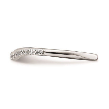 14K Weißgold Ring mit konturiertem echtem Diamant