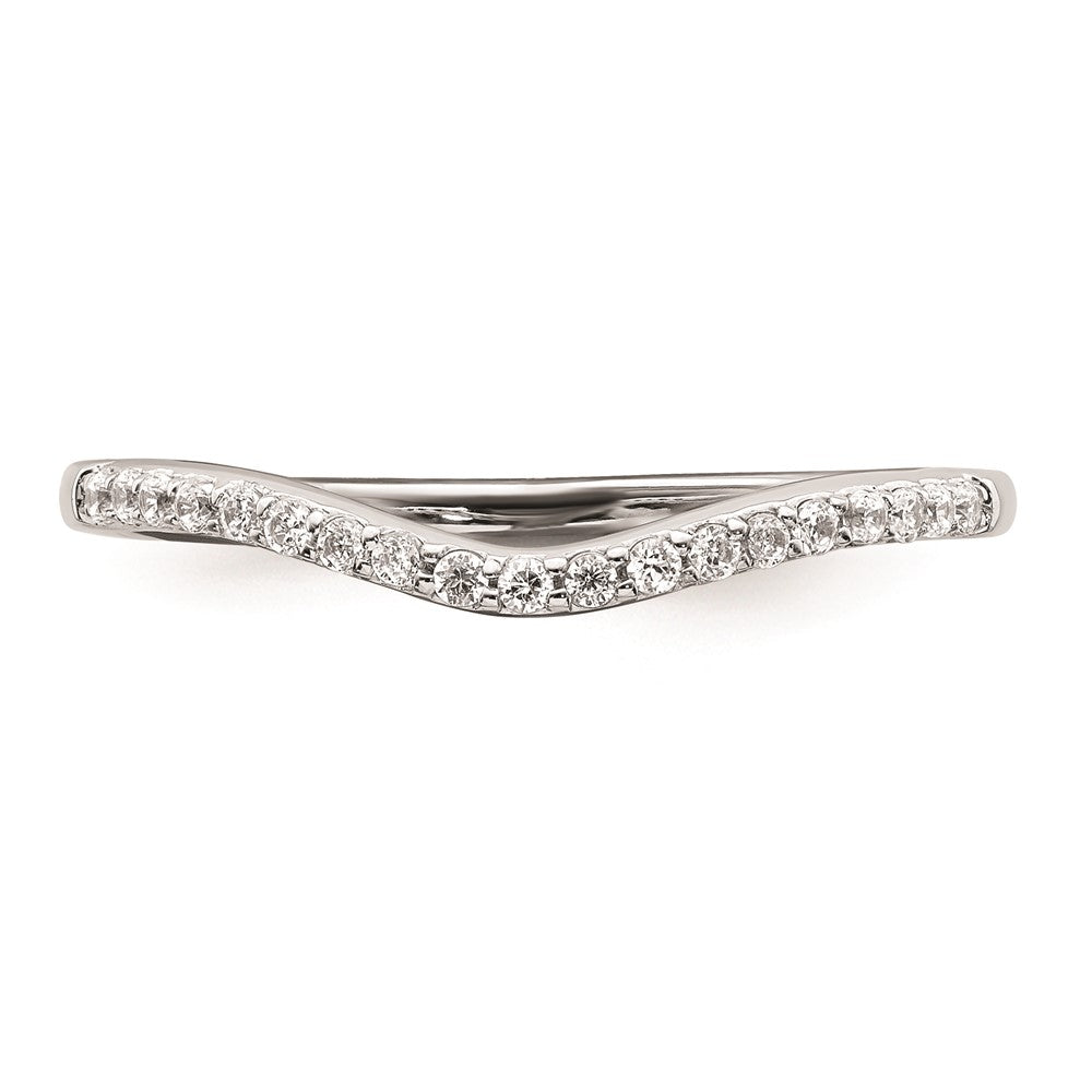 14K Weißgold Ring mit konturiertem echtem Diamant