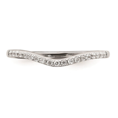 14K Weißgold Ring mit konturiertem echtem Diamant