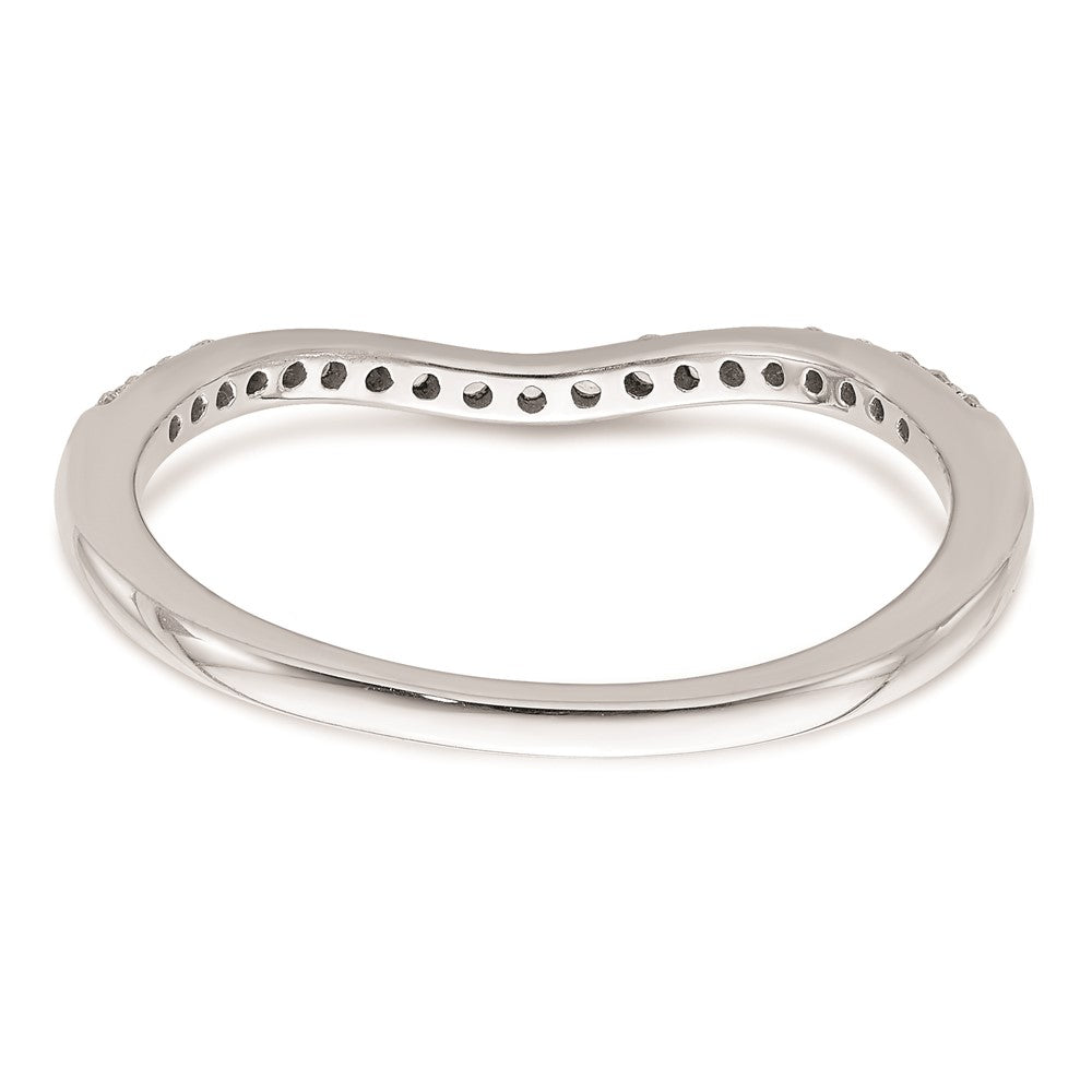 14K Weißgold Ring mit konturiertem echtem Diamant