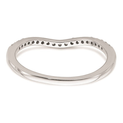 14K Weißgold Ring mit konturiertem echtem Diamant