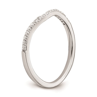 14K Weißgold Ring mit konturiertem echtem Diamant