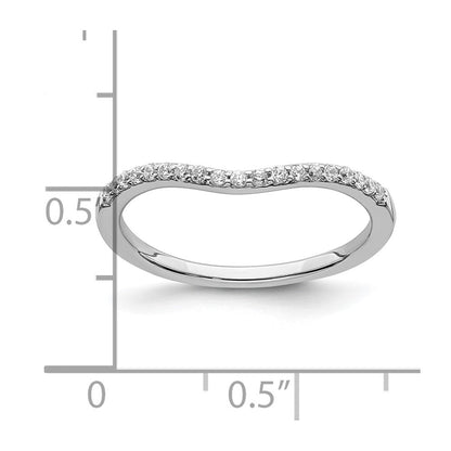 14K Weißgold Ring mit konturiertem echtem Diamant