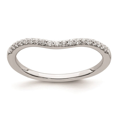14K Weißgold Ring mit konturiertem echtem Diamant
