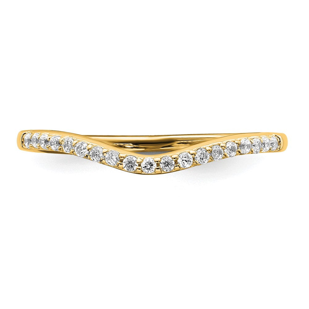 14K Gelbgold Contoured Diamant Ring