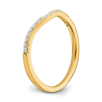 14K Gelbgold Contoured Diamant Ring