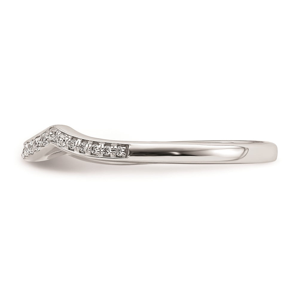 14K Weißgold Ring mit Diamanten in konturierter Form
