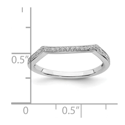14K Weißgold Ring mit Diamanten in konturierter Form