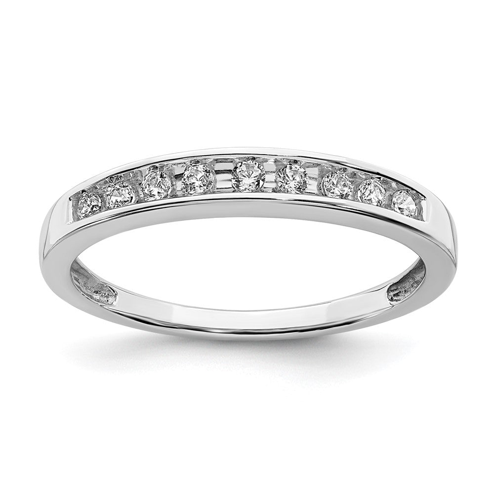 14K Weißgold Ring mit echten Diamanten