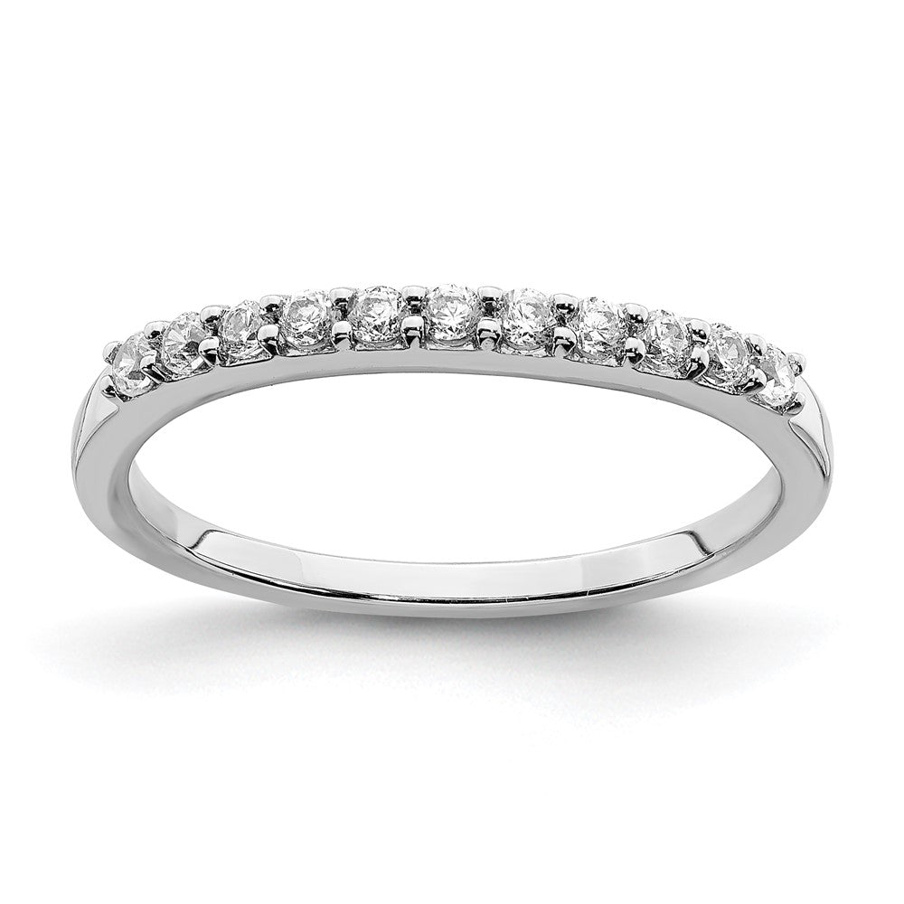 14K Weißgold Ring mit echten Diamanten