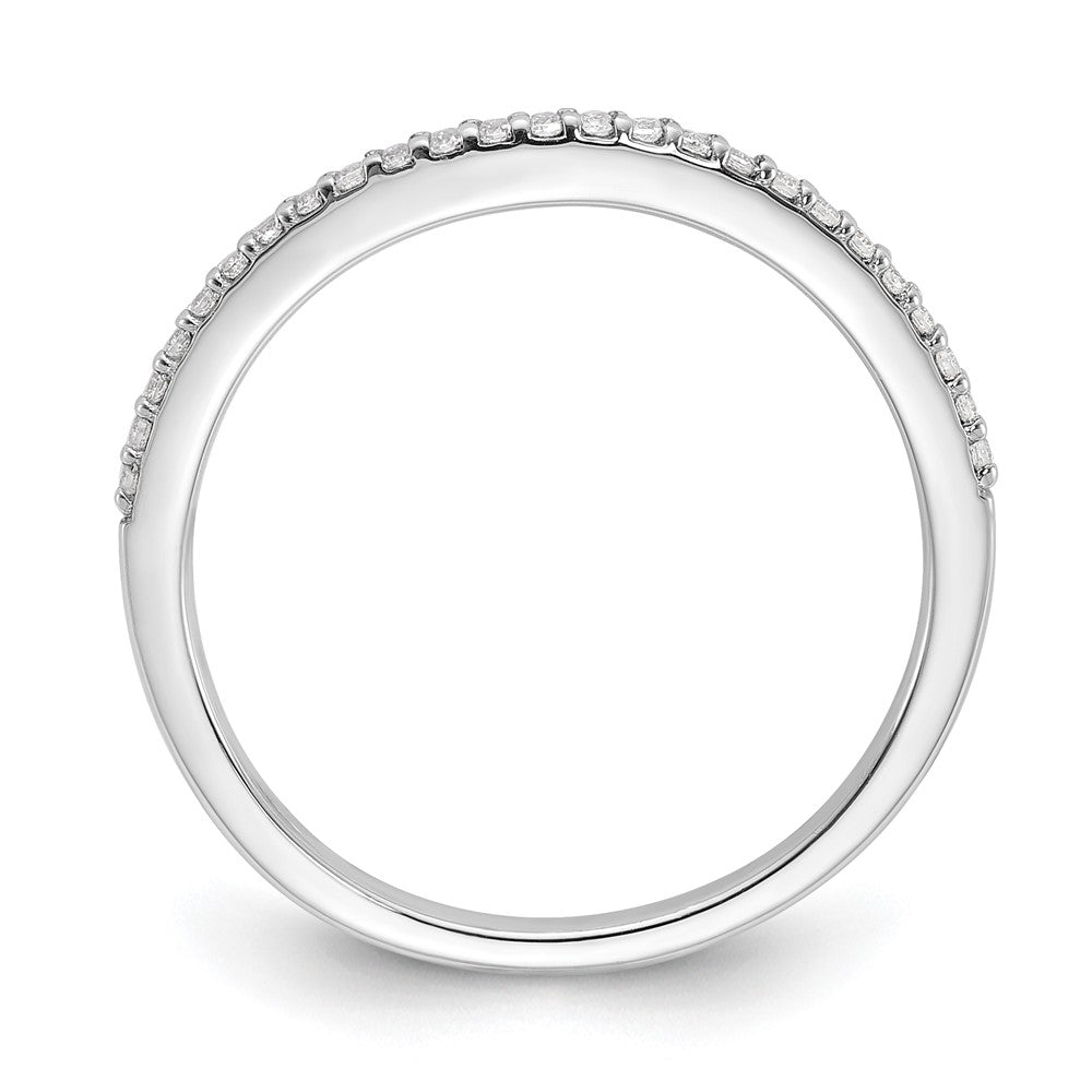 14K Weißgold Ehering mit Diamanten, konturiert