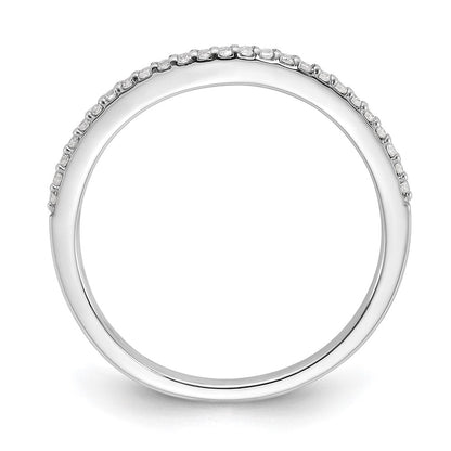 14K Weißgold Ehering mit Diamanten, konturiert