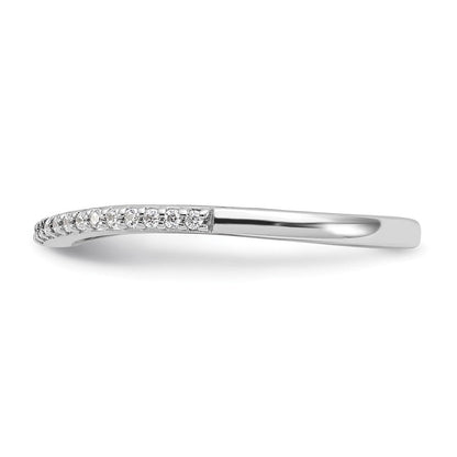 14K Weißgold Ehering mit Diamanten, konturiert